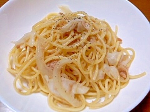 ツナとキャベツと玉ねぎのあっさりパスタ